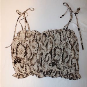 Snake skin print tie strap crop top!